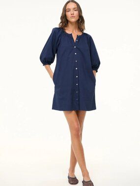 WORN ONCE! STAUD Vincent Mini Dress - Navy - SZ Small